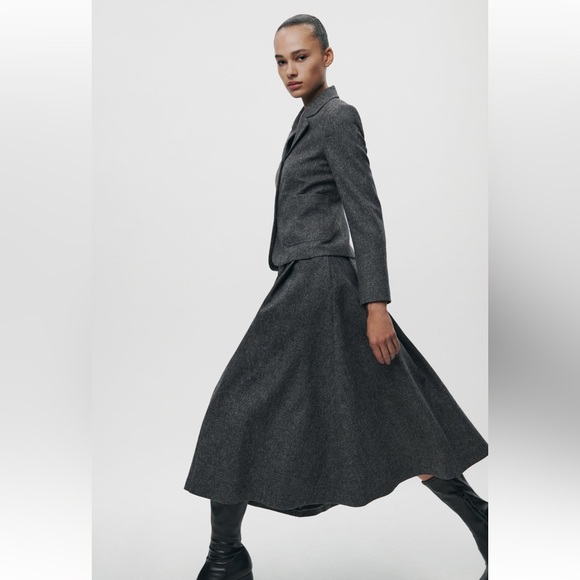 ZARA WOOL BLEND MIDI SKIRT ZW COLLECTION - Picture 3 of 16